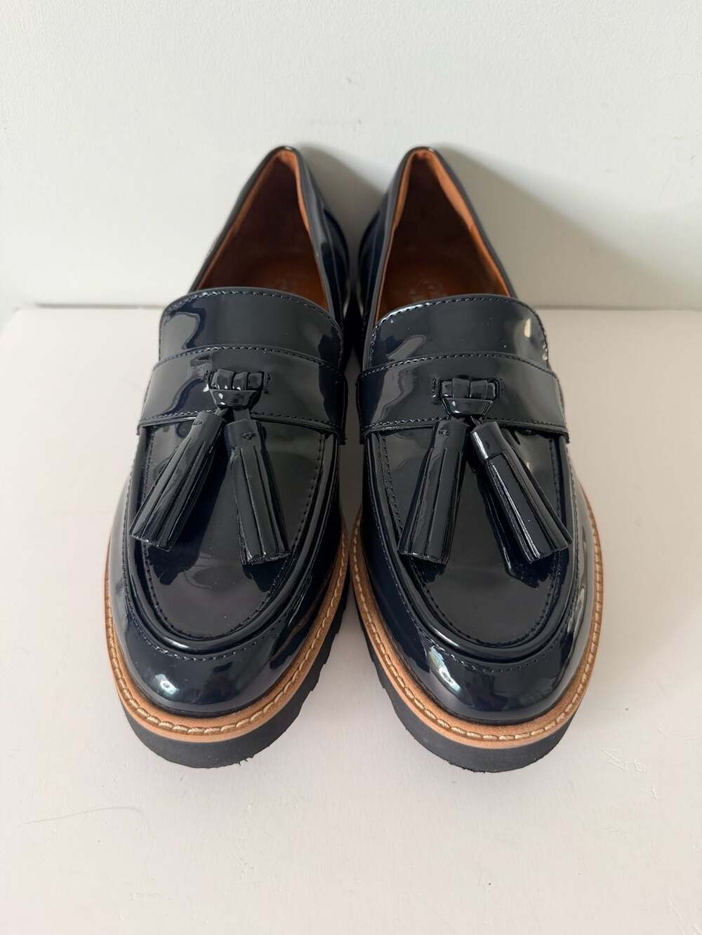 Franco Sarto Carolynn Patent Tassel Lug Sole Platform Loafers Ladies 7 - Picture 2 of 8